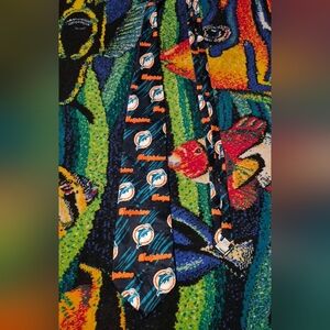 NFL Dolphins Black and Orange Tie
